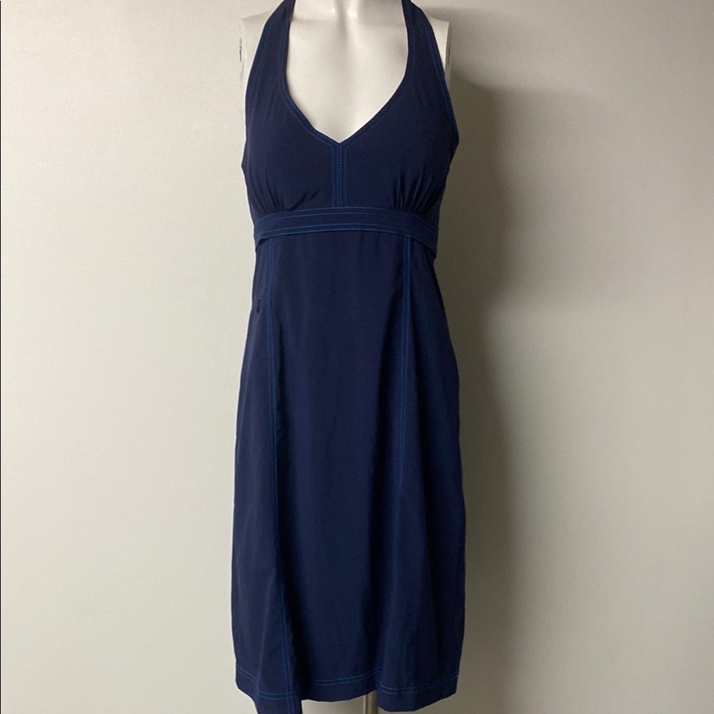ATHLETA Navy Blue Halter Athletic Dress